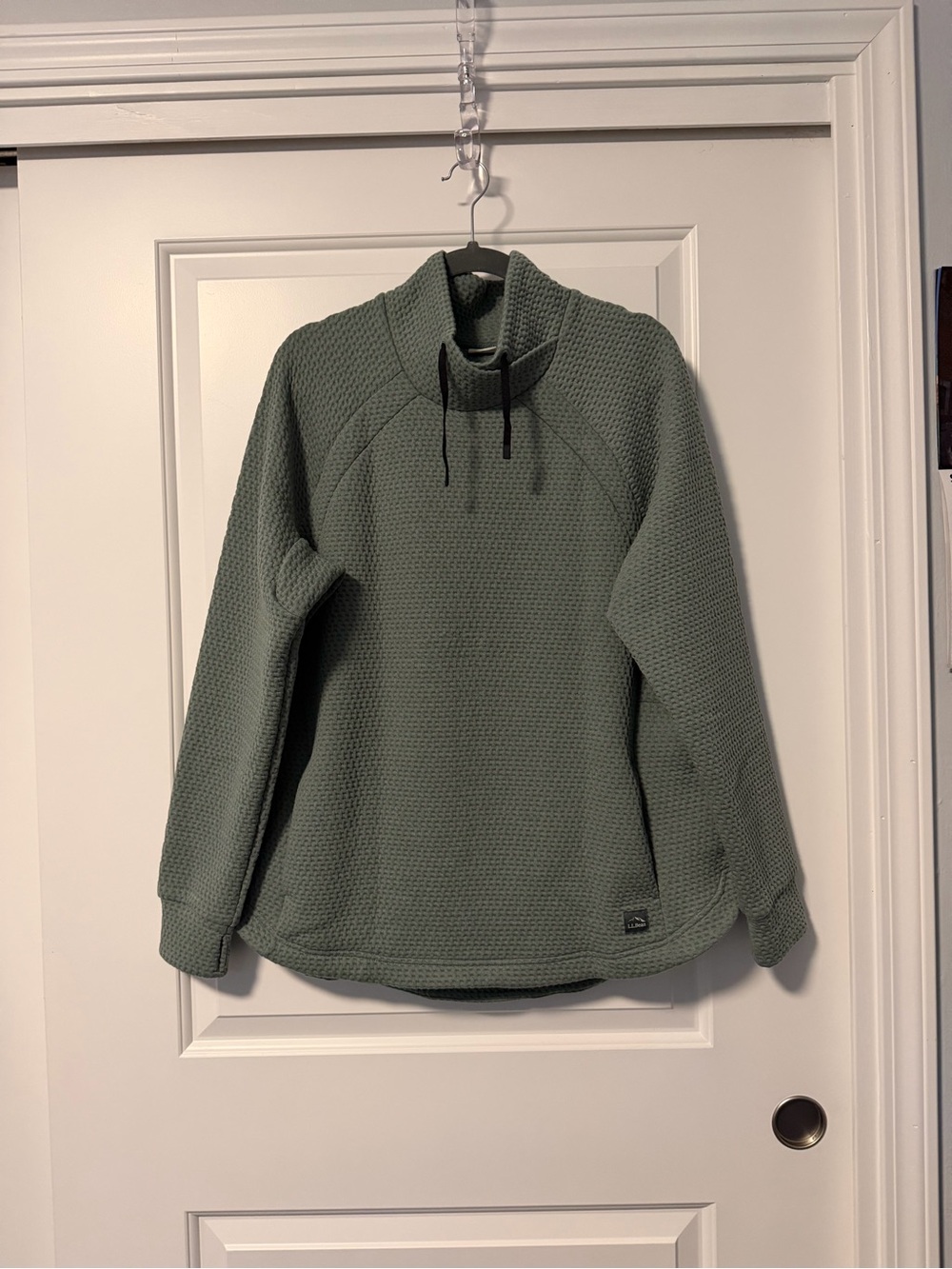 LLBean: Ridgeknit Crossneck Pullover Women’s XL Sage